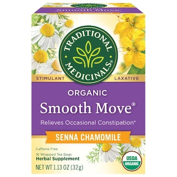 Traditional Medicinals Smooth Move, Organic, Caffeine Free, Senna Chamomile, Tea Bags
