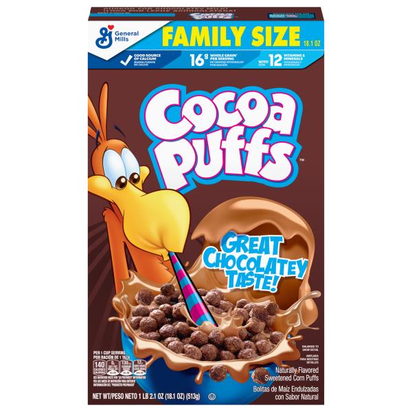 Cocoa Puffs Corn Puffs, Great Chocolatey Taste, Family Size Publix