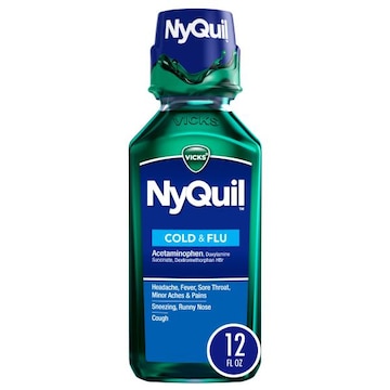 Vicks Cold & Flu Vicks NyQuil Cold & Flu, Liquid Over-the-Counter Medicine, 12 Oz