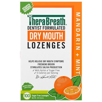 TheraBreath Sugar Free Dry Mouth Mandarin + Mint Lozenges