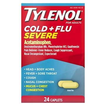 Tylenol Cold + Flu Severe, for Adults, Caplets