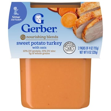 Gerber Sitter 2nd Foods Nourishing Blends Sweet Potato Turkey with Oats