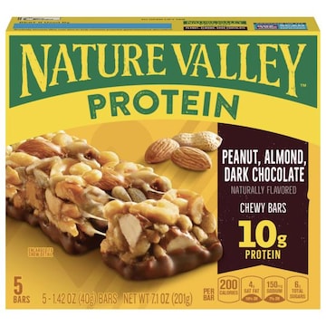 Nature Valley Chewy Bars, Protein, Peanut, Almond, Dark Chocolate