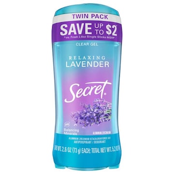 Secret Clear Gel Relaxing Lavender Antiperspirant/Deodorant Twin Pack