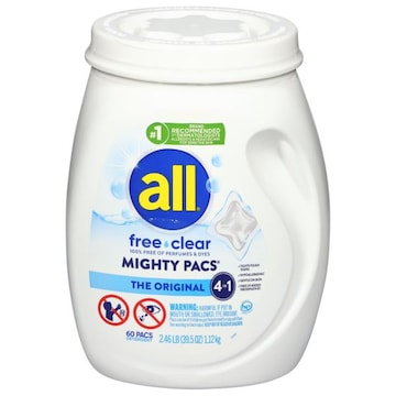 All Mighty Pacs Free Clear The Original 4 in 1 Detergent