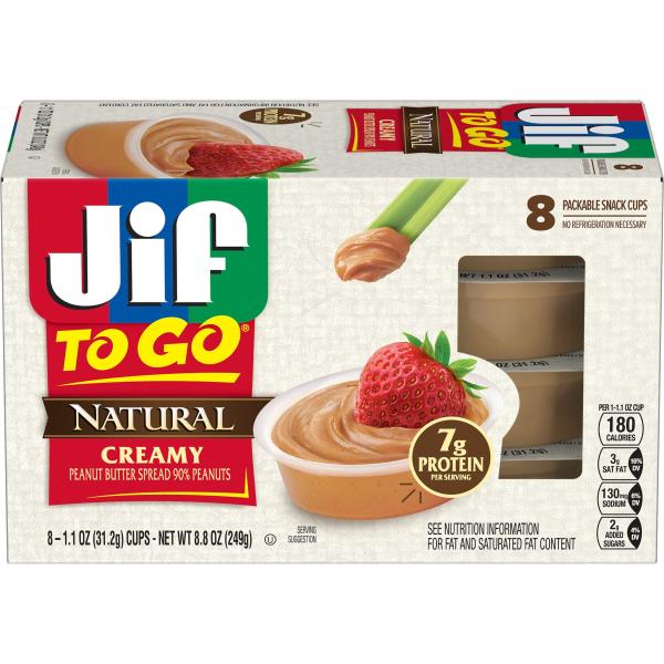 Jif To Go Peanut Butter Spread, Natural, Creamy Publix Super Markets