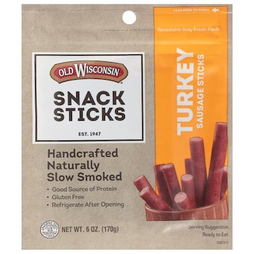 Old Wisconsin Snack Sticks, Turkey, Sausage Sticks