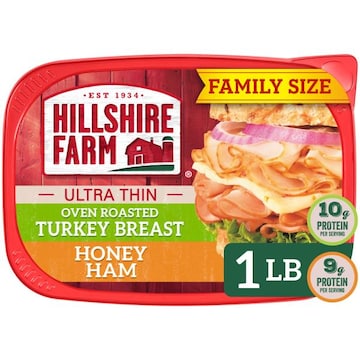 Hillshire Farm Ultra Thin Sliced Deli Lunch Meat, Oven Roasted Turkey Breast and Honey Ham