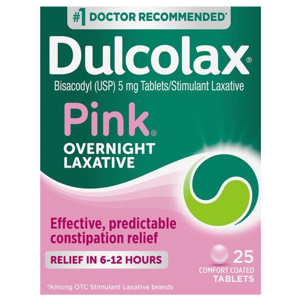 Dulcolax pink laxative overnight 5 mg comfort coated tablets