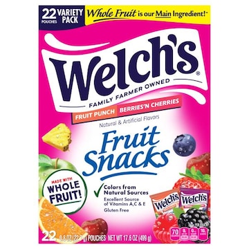 Welch's Fruit Punch/Berries 'N Cherries Fruit Snacks Variety Pack