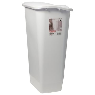 Sterilite Wastebasket, Swing Top, White, 11 Gallon