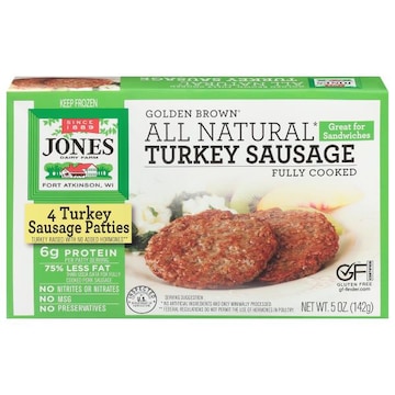 Jones Dairy Farm Golden Brown Golden Brown All Natural Turkey Sausage Patties