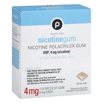 Publix Nicotine Gum, Sugar Free, 4 mg, Original Flavor
