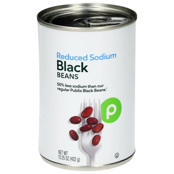 Publix Black Beans, Reduced Sodium Publix Super Markets