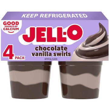Jell-O Original Chocolate Vanilla Swirls Ready-to-Eat Pudding Cups Snack