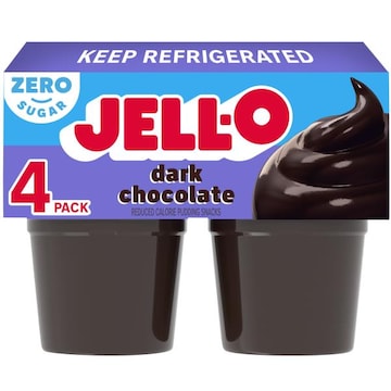 Jell-O Dark Chocolate Sugar Free Ready-to-Eat Pudding Cups Snack