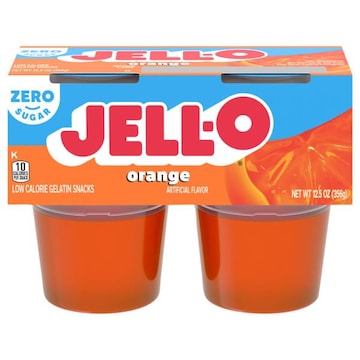 Jell-O Gelatin Snacks, Low Calorie, Zero Sugar, Orange