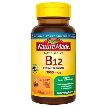 Nature Made Vitamin B12, Extra Strength, 3000 mcg, Tablets, Cherry