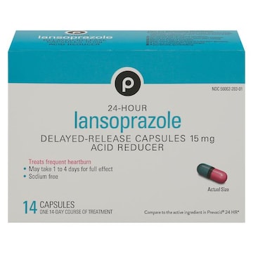 Publix Lansoprazole, 24 Hour, Acid Reducer, 15 mg, Delayed-Release Capsules