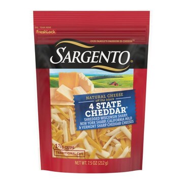 Sargento Sargento® Shredded 4 State Cheddar® Natural Cheese, 7.5 oz.