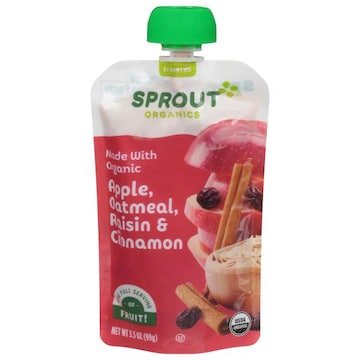 Sprout Organics Baby Food, Apple, Oatmeal, Raisin & Cinnamon