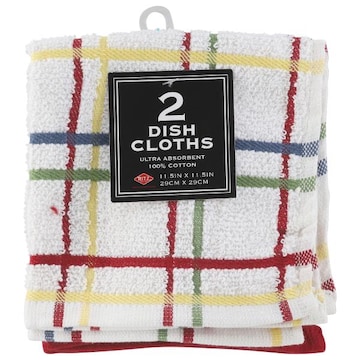 Ritz Dish Cloths, Multi Check, Paprika
