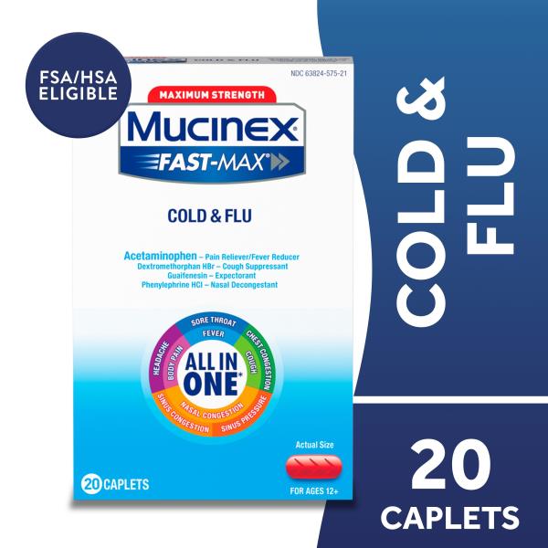 Mucinex FastMax Cold & Flu, Caplets, Ages 12+ Publix Super Markets