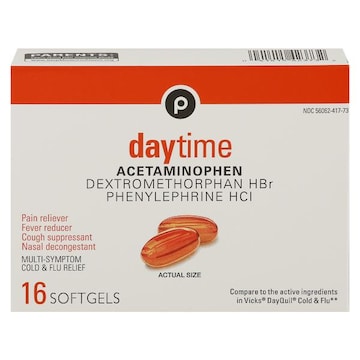 Publix Cold & Flu Relief, Multi-Symptom, Daytime, Softgels