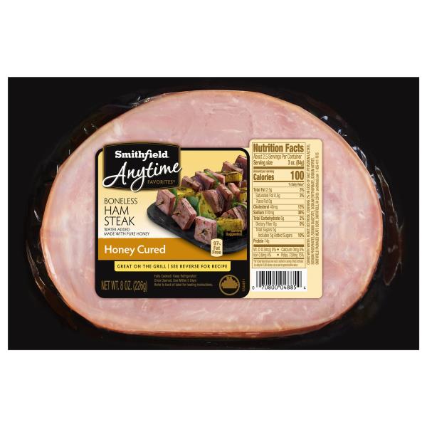 Smithfield Anytime Favorites Ham Steak, Boneless, Honey Cured Publix