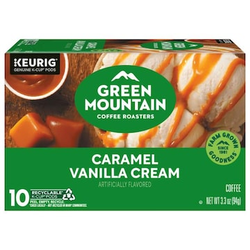 Green Mountain Coffee Roasters K-Cup Pods Caramel Vanilla Cream Coffee