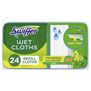 Swiffer Sweeper Sweep + Mop, Wet Pads Refill, Floor Cleaner, Gain, 24ct