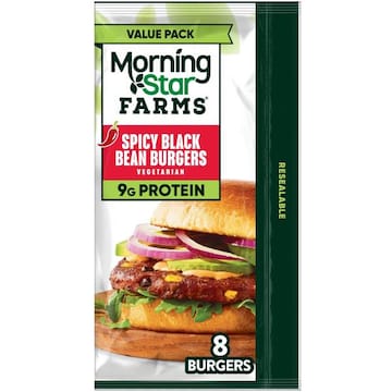 MorningStar Farms Veggie Burgers Spicy Black Bean, Vegetarian Meat