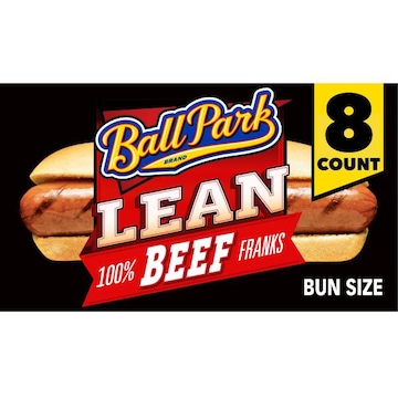 Ball Park Bun Length Hot Dogs, Lean Beef, 8 Count