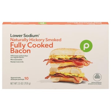 Publix Fully Cooked Low Sodium, Hickory Smoked Bacon