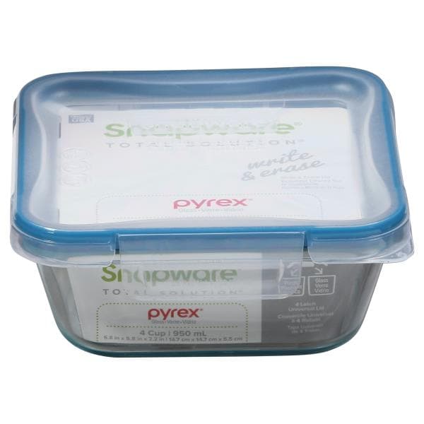 Snapware Total Solution 4-Cup Round Pyrex Glass Storage Container with Lid