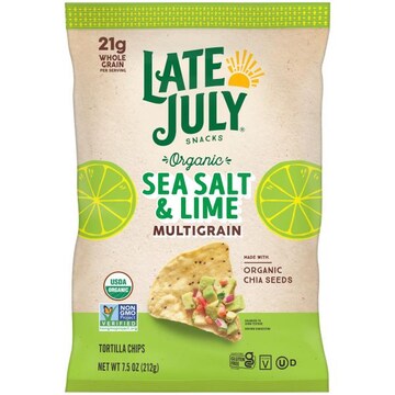 LATE JULY® Snacks Sea Salt and Lime Tortilla Chips
