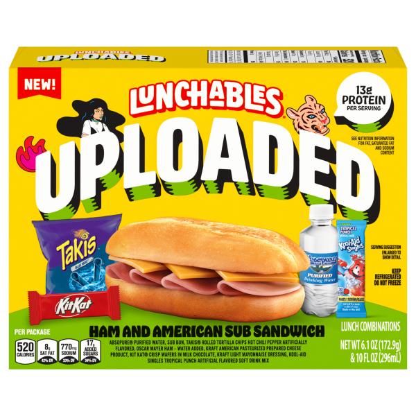 Lunchables Uploaded Ham and American Sub Sandwich Lunch