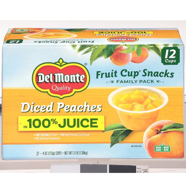 Del Monte Fruit Cup Snacks, Diced Peaches, Family Pack Publix Super