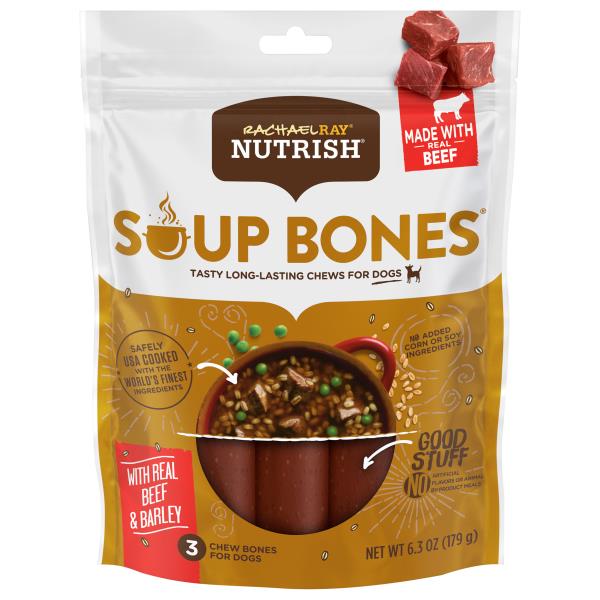 Rachael Ray Nutrish Soup Bones Chew for Dogs, Beef and Barley flavor