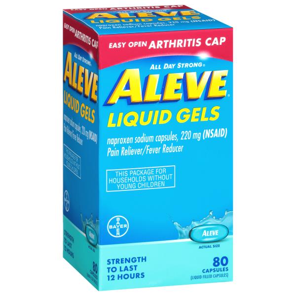 Aleve All Day Strong Naproxen Sodium, 220 mg, Liquid Gels, Capsules