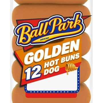 Ball Park Golden Honey Pre-sliced Hot Dog Buns, Club Pack, 12 count, 20 oz