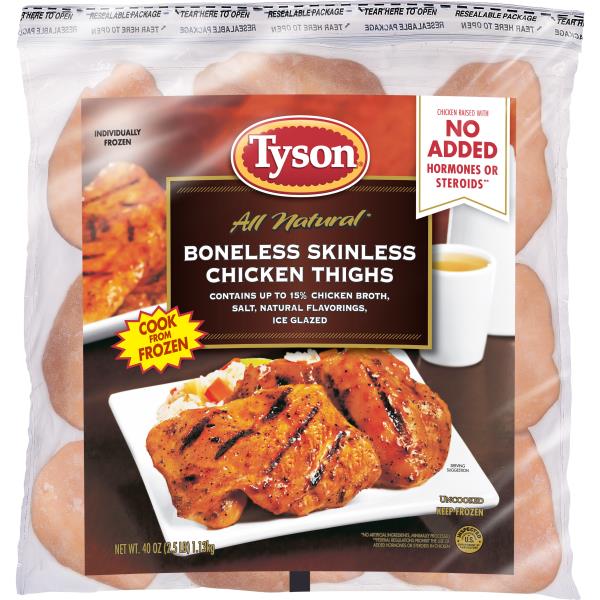 Tyson Boneless Skinless Chicken Thighs, 2.5 Lb. (Frozen) | Publix Super ...