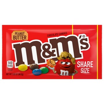 M&M's Chocolate Candies, Peanut Butter, Share Size