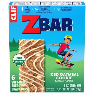 Zbar Zbar - Iced Oatmeal Cookie - Soft Baked Snack Bars - Non-GMO - 12g Whole Grains - USDA Organic Granola Bars (6 Pack)