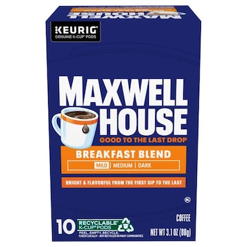 Maxwell House K-Cup Pods Mild Breakfast Blend Coffee