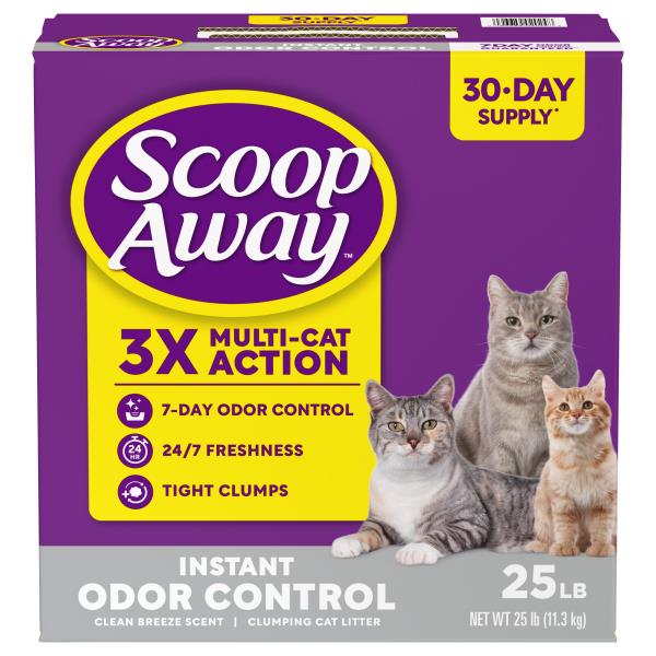 Scoop Away Cat Litter, Clumping, Clean Breeze Scent, Instant Odor