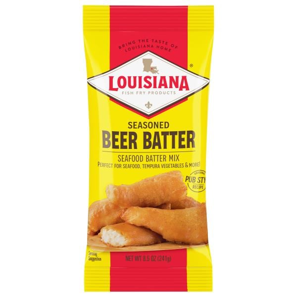 Louisiana Fish Fry Products Batter Mix, Seafood, Beer Batter, Seasoned