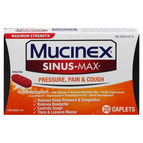 Mucinex SinusMax Pressure, Pain & Cough, Maximum Strength Publix