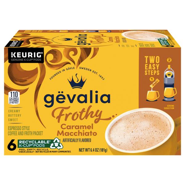 Gevalia Frothy Espresso Style Caramel Macchiato Coffee and Froth