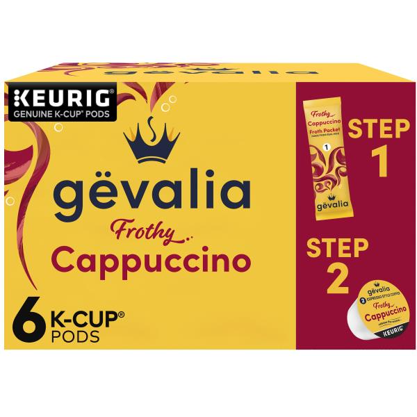 Gevalia Frothy Cappuccino 2Step KCup Espresso Pods with Cappuccino